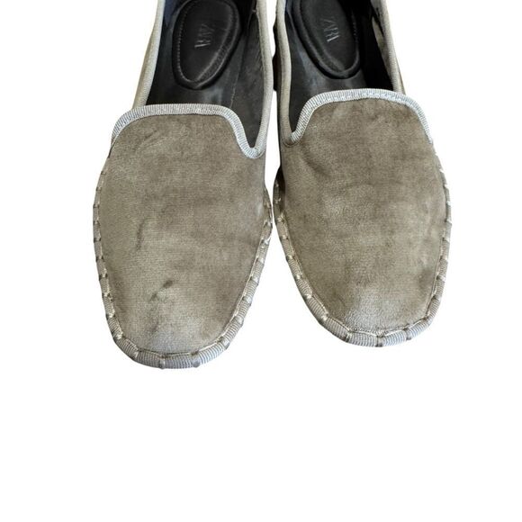 Zara Velvet Espadrille Loafer Flats - Picture 6 of 12